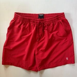 Todd Snyder Swim Shorts Trunks Men's Size Large Elastic Waist 5" Inseam Red